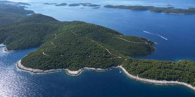 Island Hvar from the air