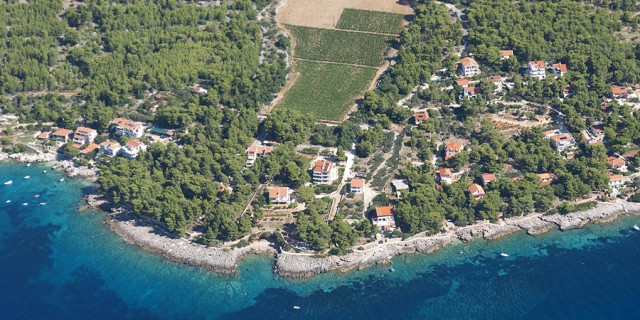 Zavala Island Hvar from the air